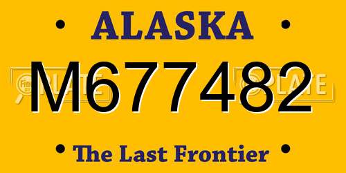 M677482 Alaska License Plate