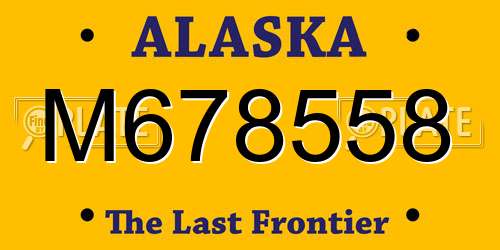 M678558 Alaska License Plate
