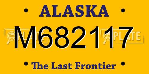 M682117 Alaska License Plate