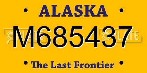 M685437 Alaska License Plate