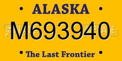M693940 Alaska License Plate