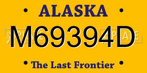 M69394D Alaska License Plate