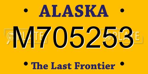 M705253 Alaska License Plate
