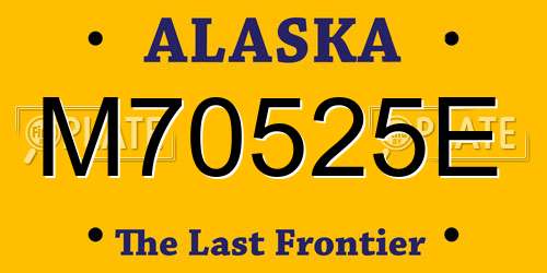 M70525E Alaska License Plate