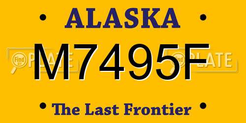 M7495F Alaska License Plate