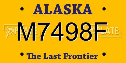 M7498F Alaska License Plate