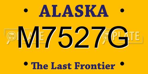 M7527G Alaska License Plate