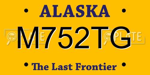 M752TG Alaska License Plate