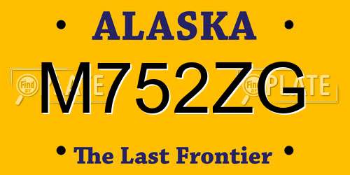 M752ZG Alaska License Plate