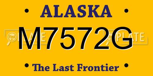 M7572G Alaska License Plate