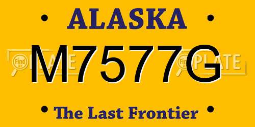 M7577G Alaska License Plate