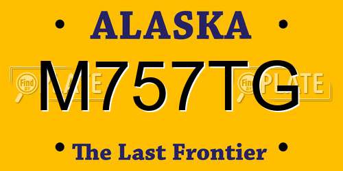 M757TG Alaska License Plate