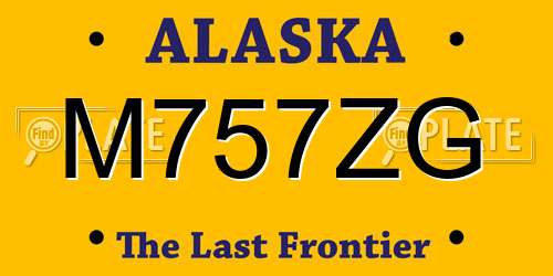 M757ZG Alaska License Plate