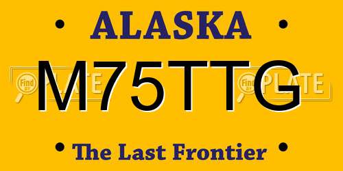 M75TTG Alaska License Plate