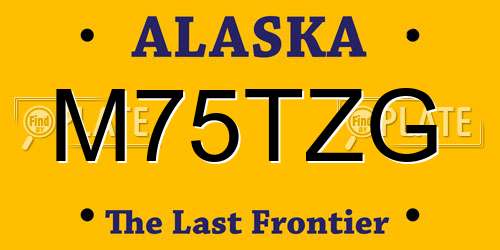 M75TZG Alaska License Plate