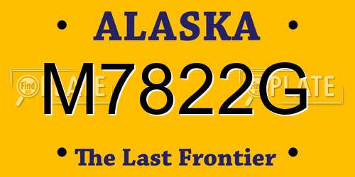 M7822G Alaska License Plate