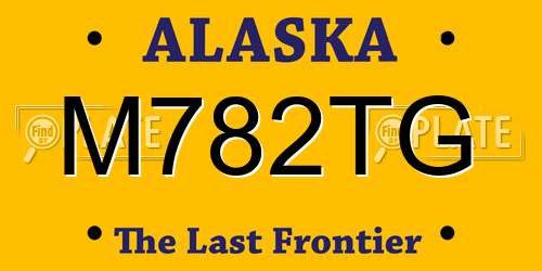 M782TG Alaska License Plate