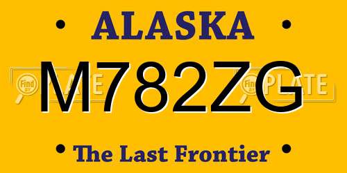 M782ZG Alaska License Plate