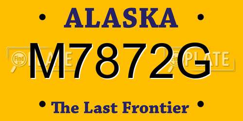 M7872G Alaska License Plate