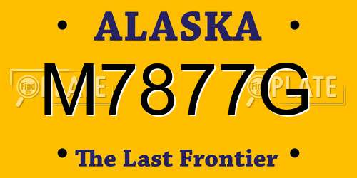 M7877G Alaska License Plate