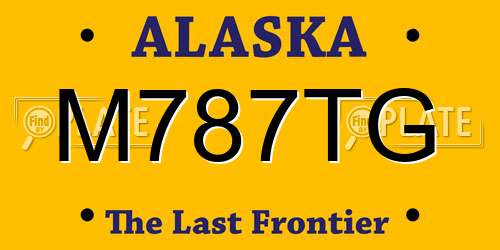 M787TG Alaska License Plate