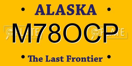 M78OCP Alaska License Plate