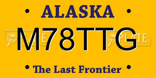 M78TTG Alaska License Plate