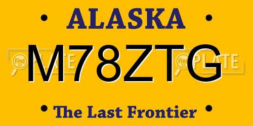 M78ZTG Alaska License Plate