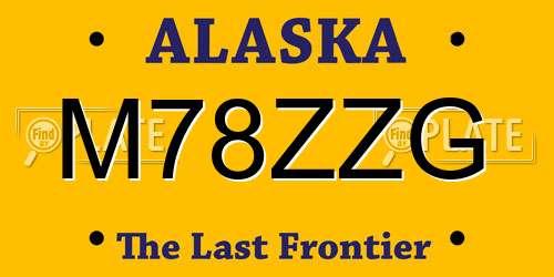 M78ZZG Alaska License Plate
