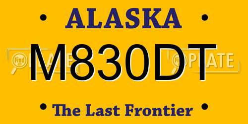 M830DT Alaska License Plate