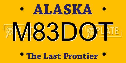 M83DOT Alaska License Plate