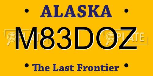 M83DOZ Alaska License Plate