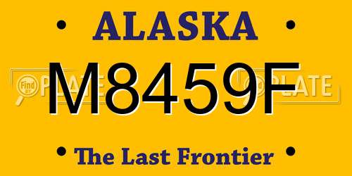 M8459F Alaska License Plate