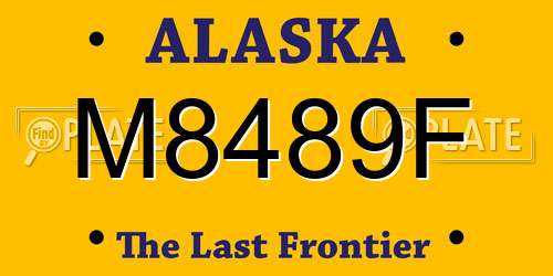 M8489F Alaska License Plate