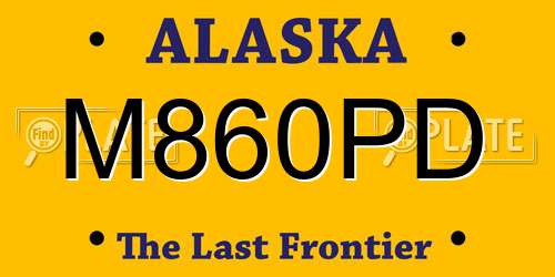 M860PD Alaska License Plate