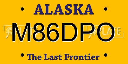 M86DPO Alaska License Plate