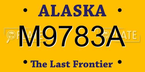 M9783A Alaska License Plate
