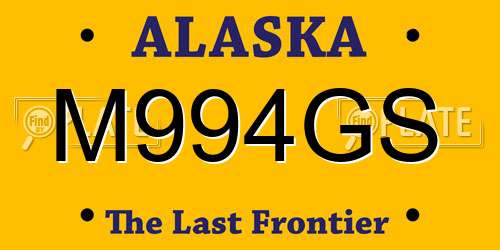 M994GS Alaska License Plate