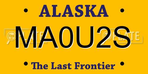 MA0U2S Alaska License Plate
