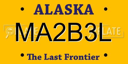 MA2B3L Alaska License Plate