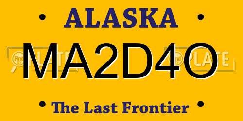 MA2D4O Alaska License Plate