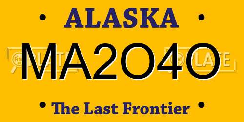 MA2O4O Alaska License Plate