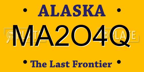 MA2O4Q Alaska License Plate