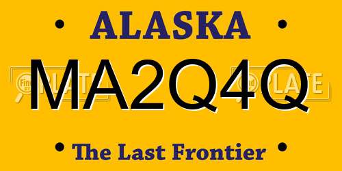 MA2Q4Q Alaska License Plate