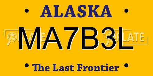 MA7B3L Alaska License Plate