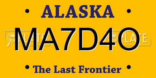 MA7D4O Alaska License Plate