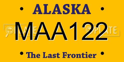 MAA122 Alaska License Plate