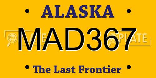 MAD367 Alaska License Plate