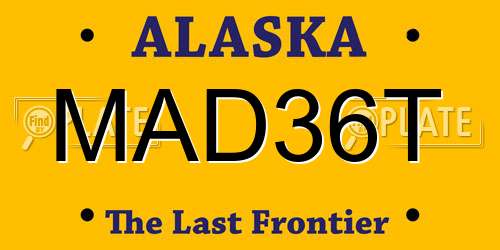 MAD36T Alaska License Plate