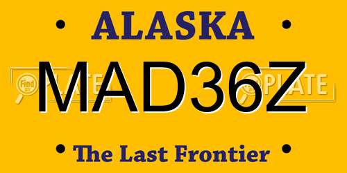 MAD36Z Alaska License Plate